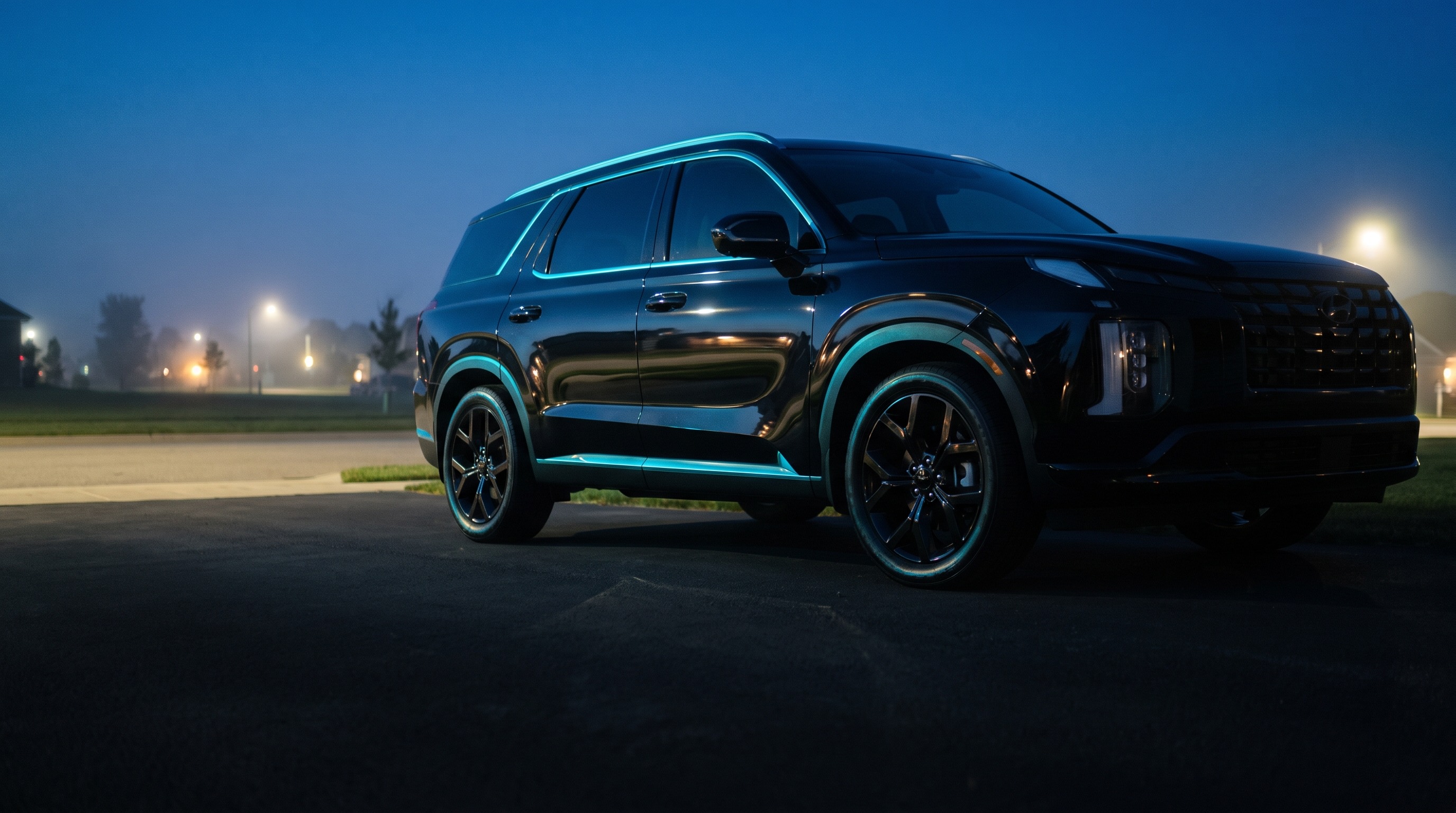 Finished vehicle at dusk after a mobile detail